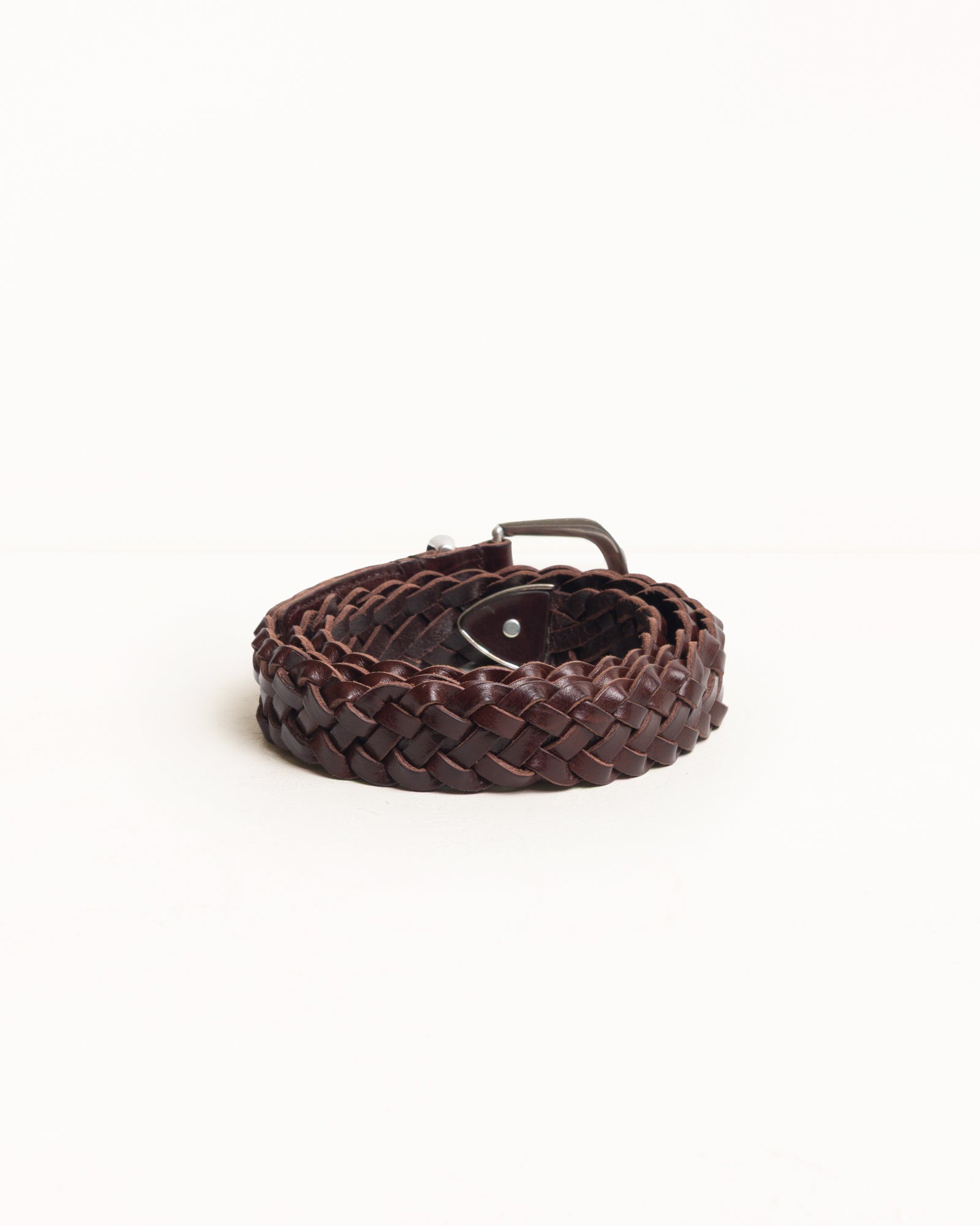Braided Leather Belt - Brown | Accessories | Stüssy Korea