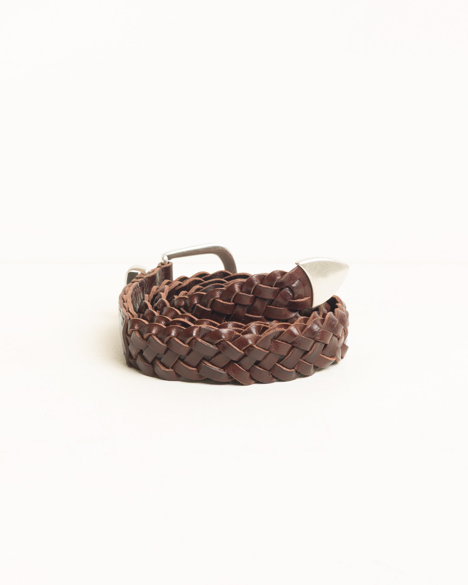 Braided Leather Belt - Brown | Accessories | Stüssy Korea