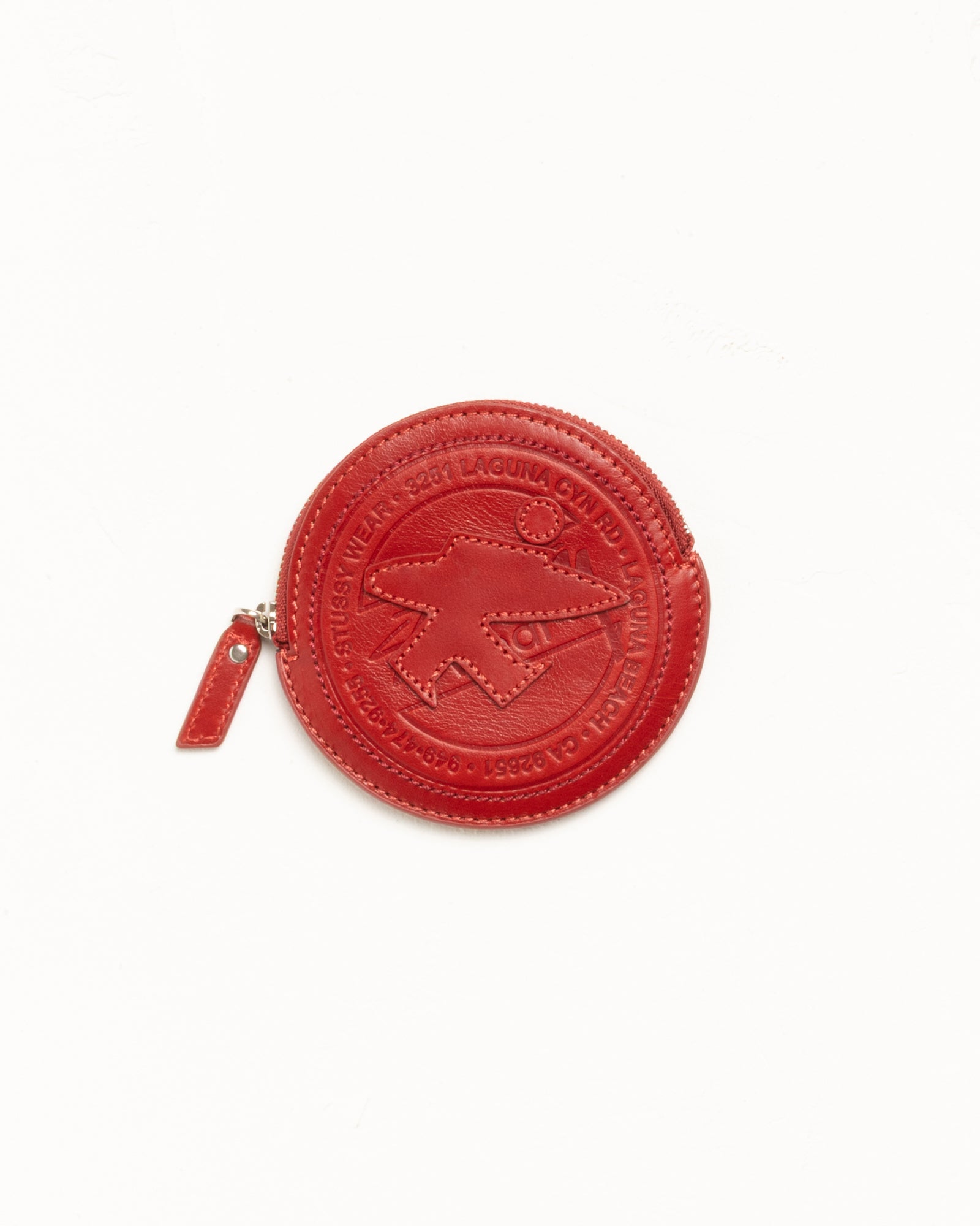 Surf Dot Leather Pouch – Fire Red | Accessories | Stüssy Korea