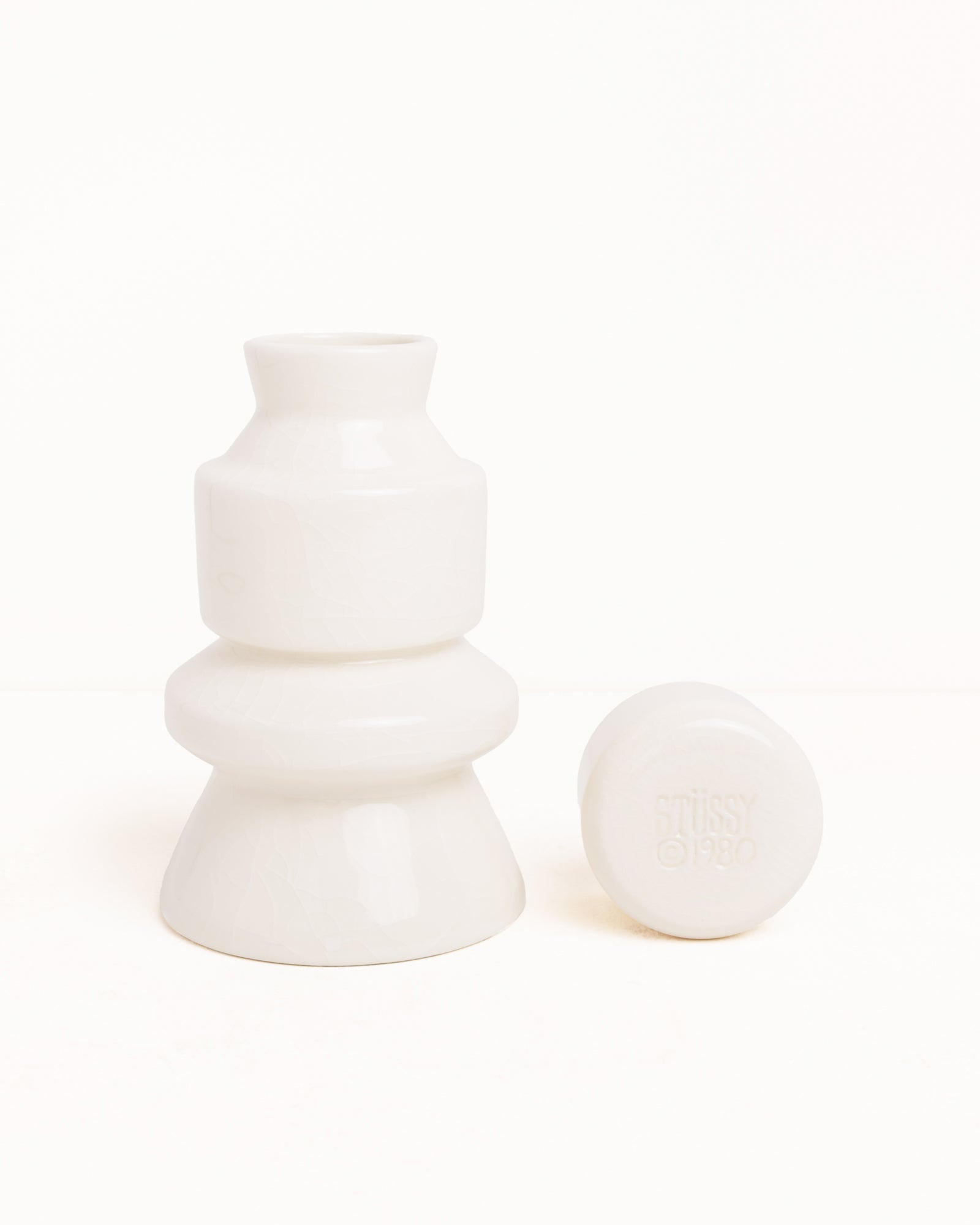 Ceramic Carafe Accessories In Lily Crackle