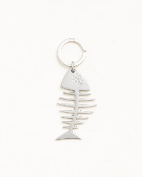 Fishbone Keychain Unisex In Silver