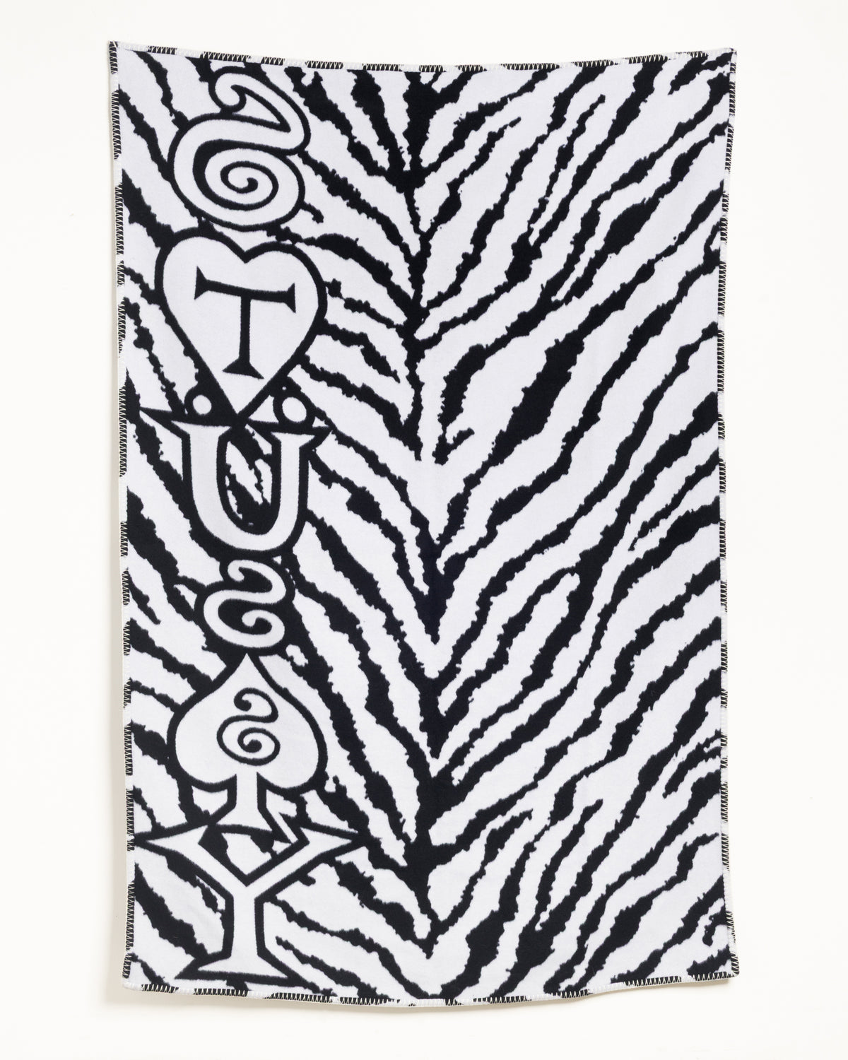 Cashmere Zebra Blanket Unisex In Black/white