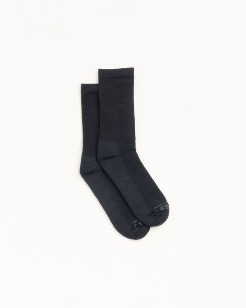 Light Merino Crew Sock Unisex In Black