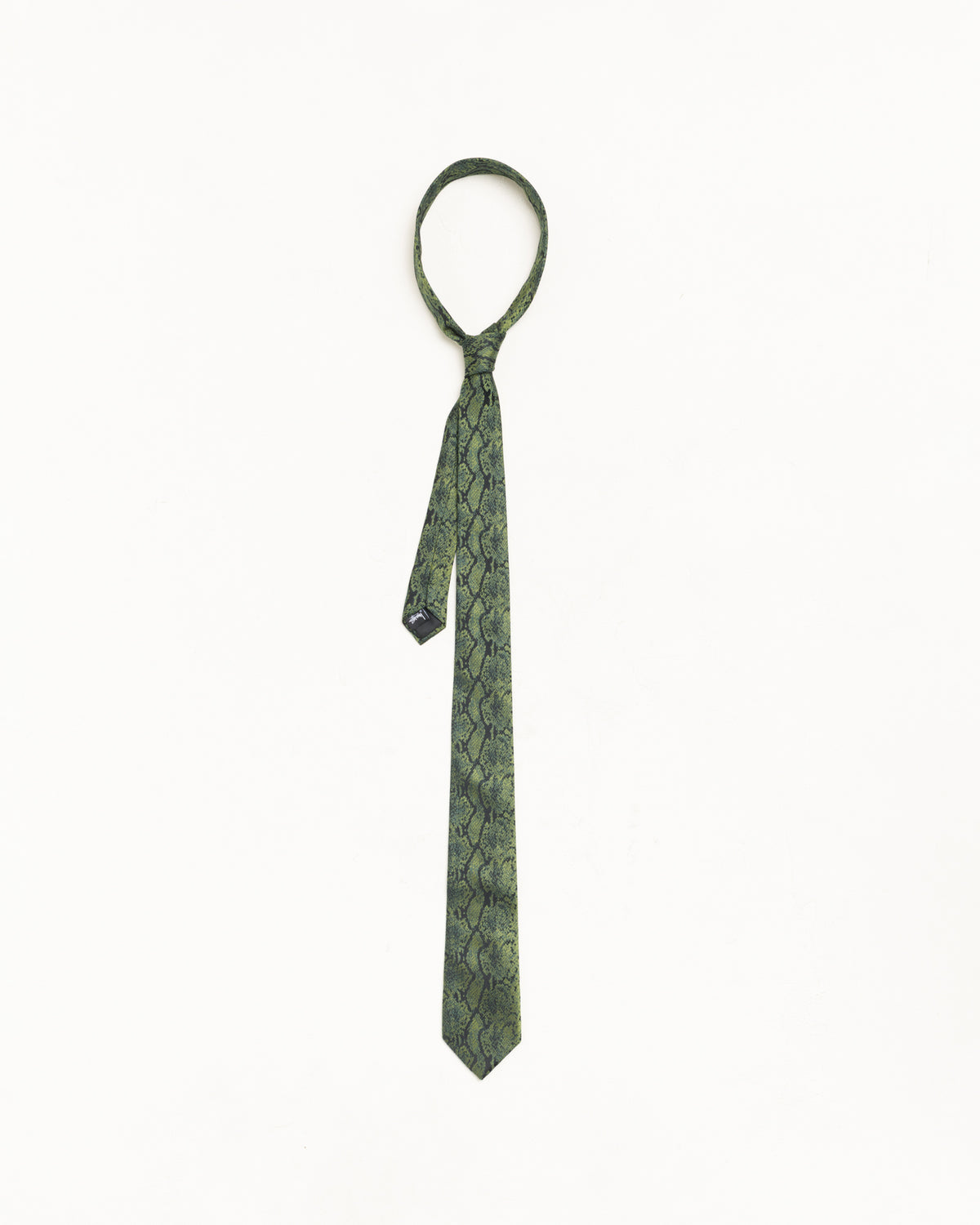 Silk Python Tie Unisex In Green