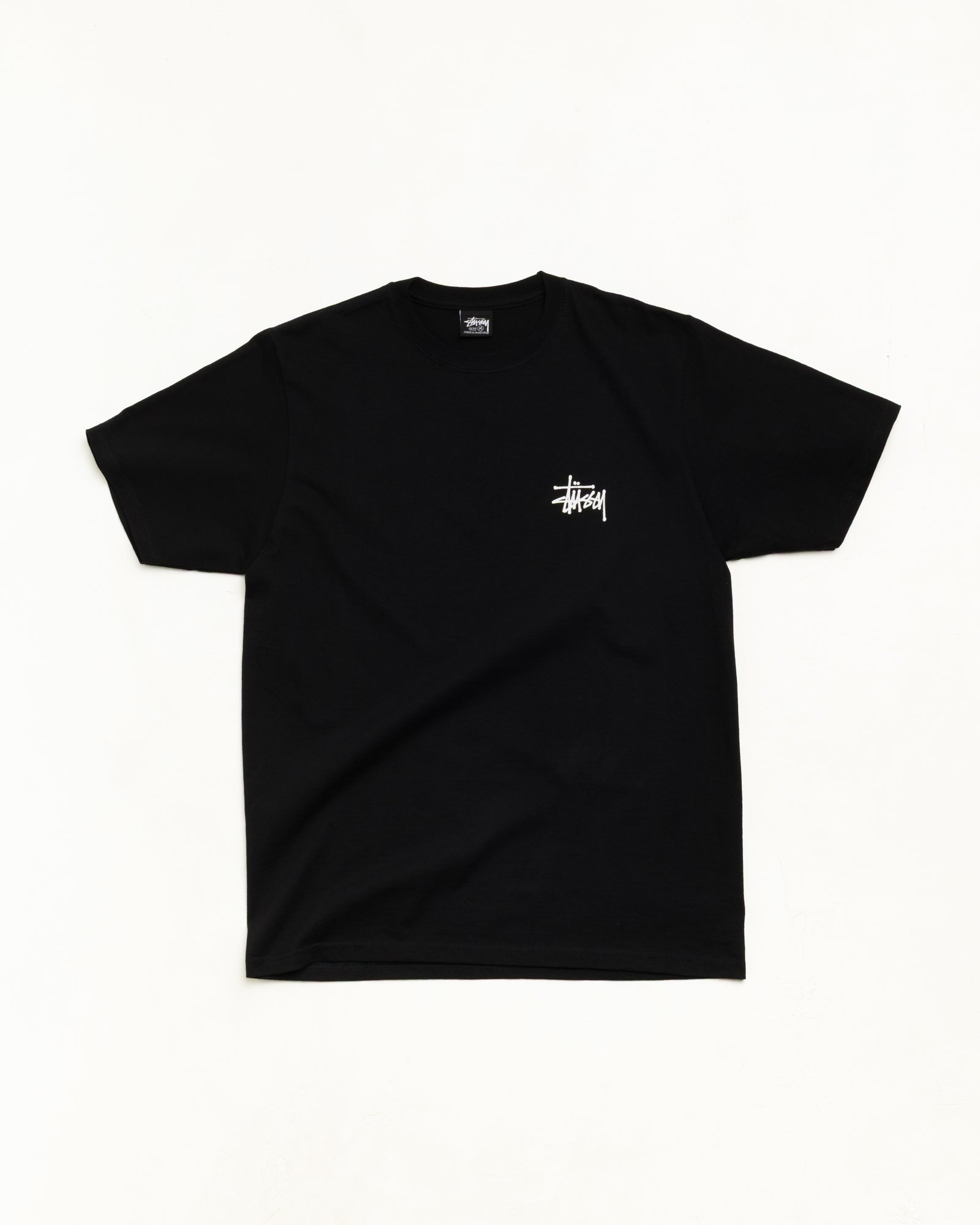 베이식 Stüssy 티 유니섹스 반소매 블랙 컬러