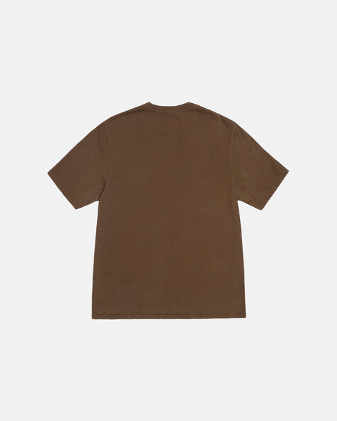 STÜSSY BEACH ROOTS TEE PIGMENT DYED BROWN SHORTSLEEVE