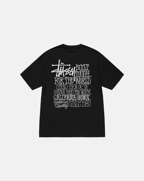 STÜSSY CALIFORNIA GROWN TEE PIGMENT DYED BLACK SHORTSLEEVE