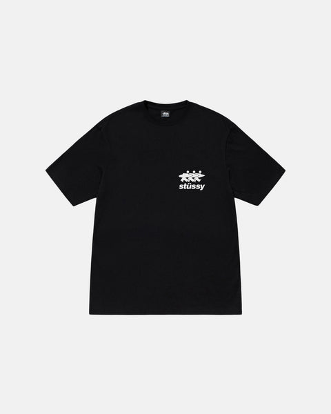 STÜSSY SURFWALK TEE BLACK SHORTSLEEVE