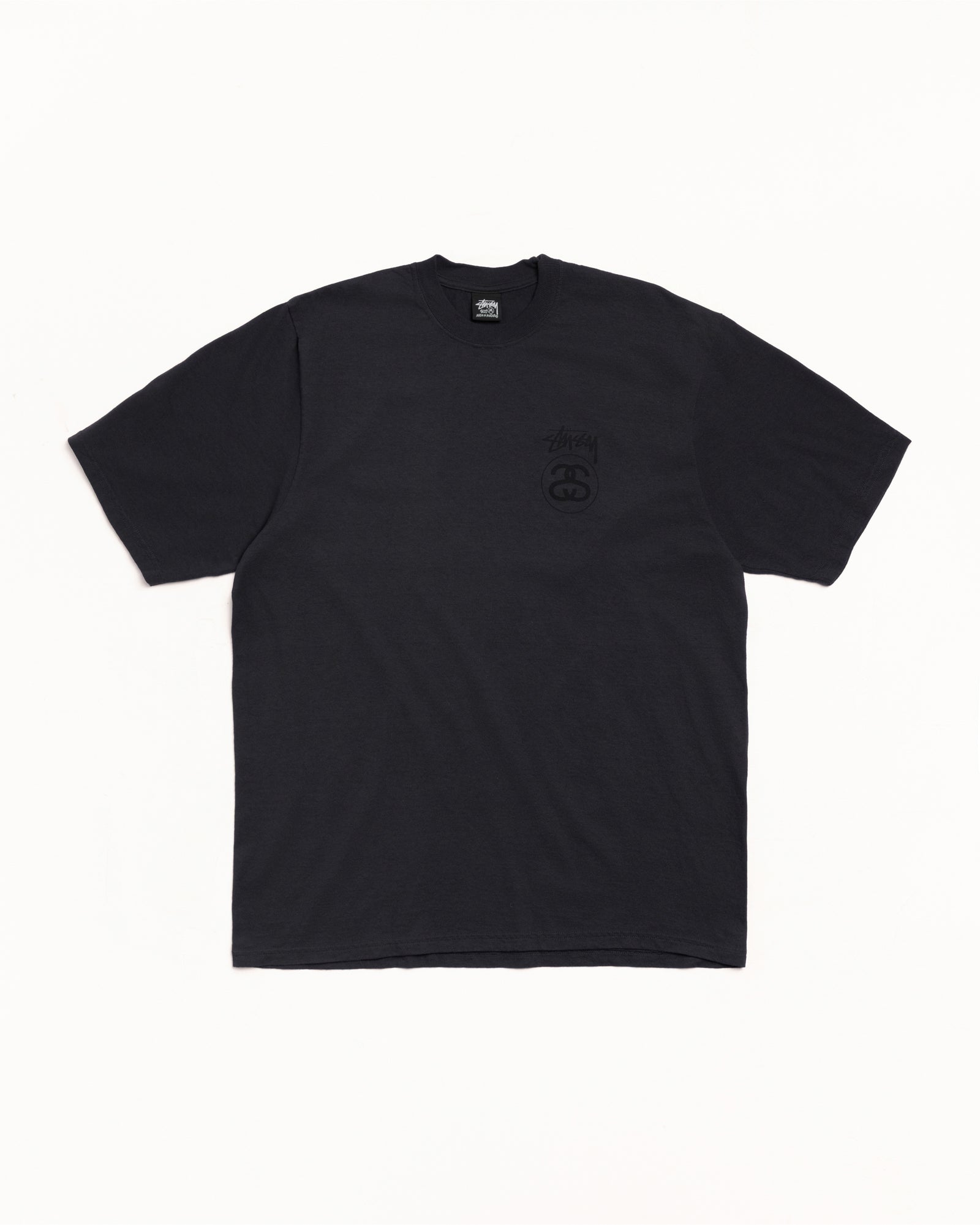 Stock Link Pig. Dyed Tee Mens Short Sleeve In Faded Black
