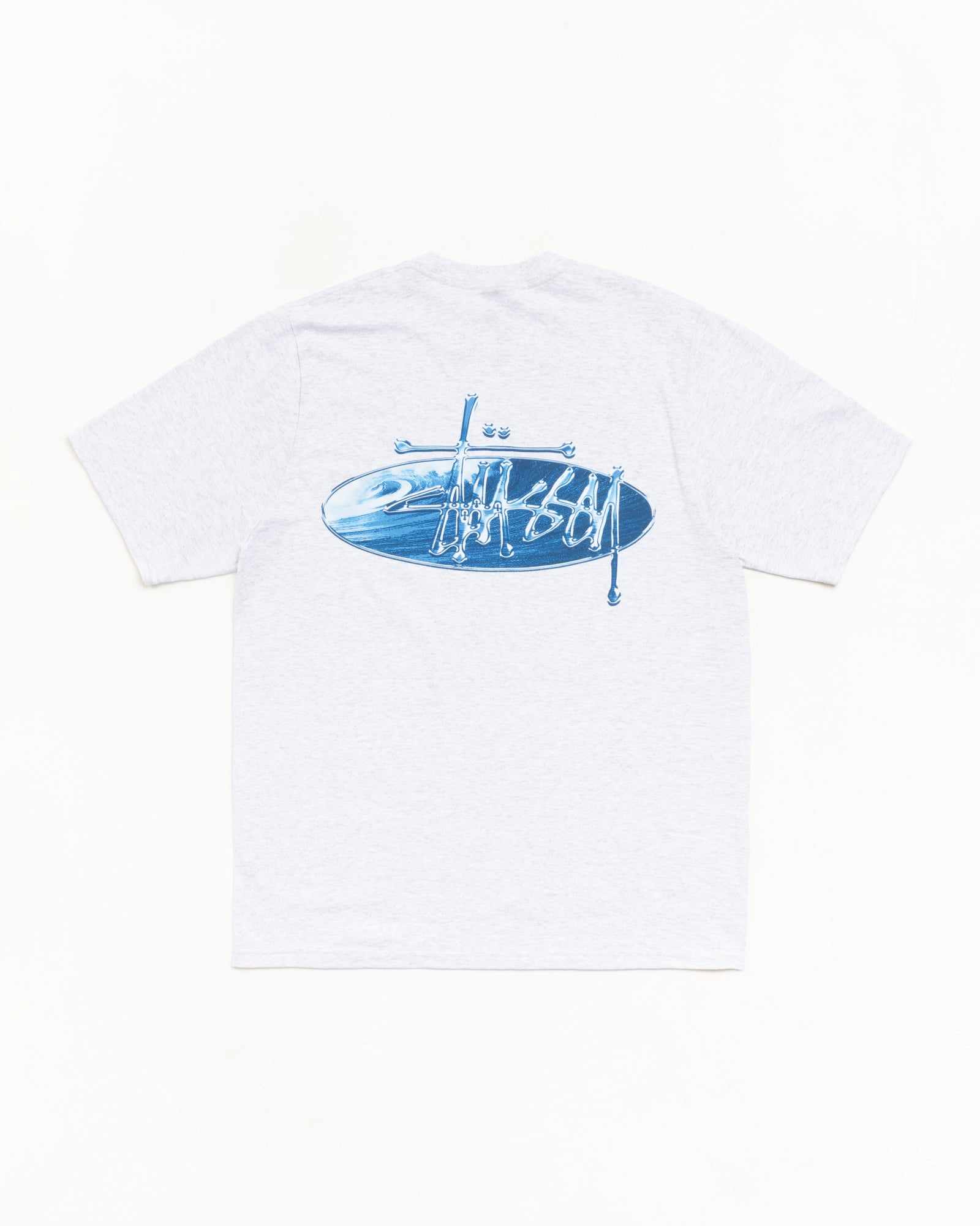 Wave Oval Tee Mens Short Sleeve In Ash Heather