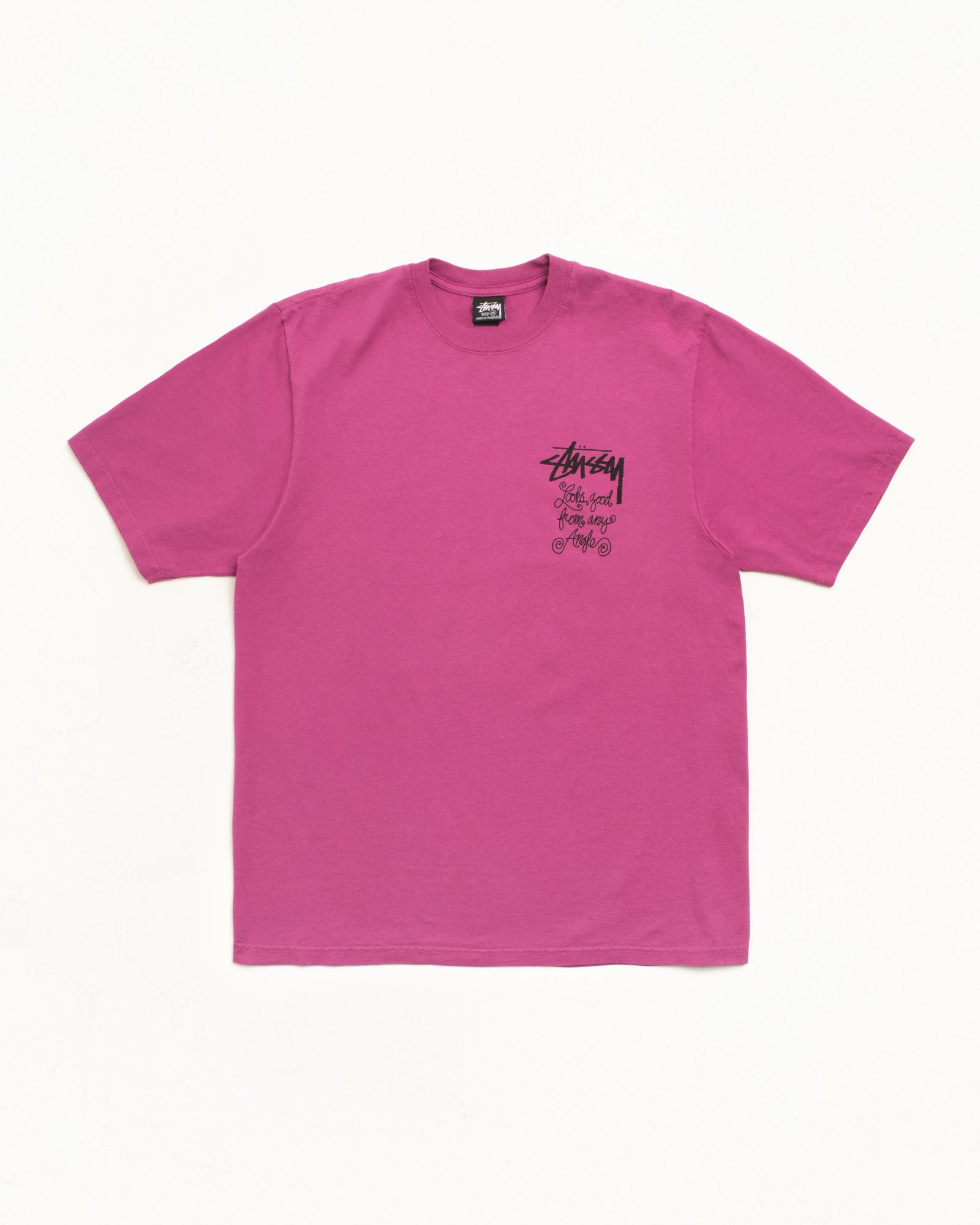Any Angle Pig. Dyed Tee Mens Short Sleeve In Berry