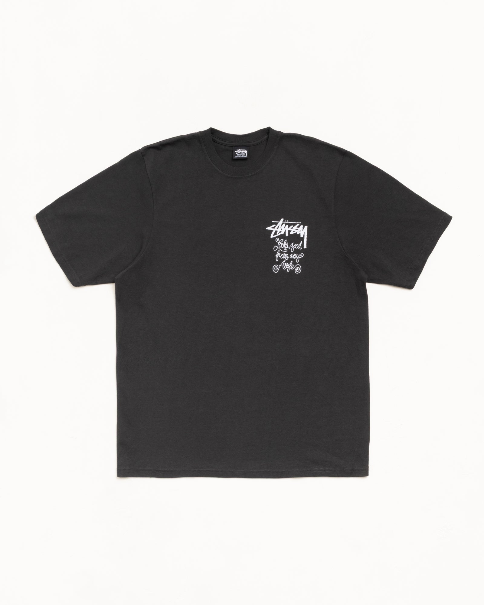 Any Angle Pig. Dyed Tee Mens Short Sleeve In Faded Black