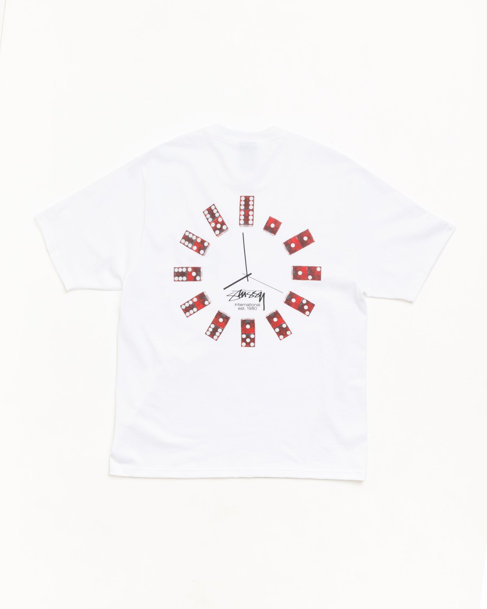 Dice Clock Tee Unisex Short Sleeve In White