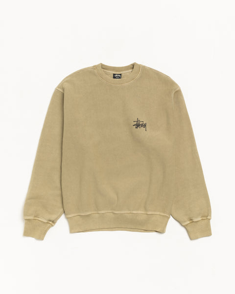 Basic Stussy Pig. Dyed Crew Mens Long Sleeve In Elm