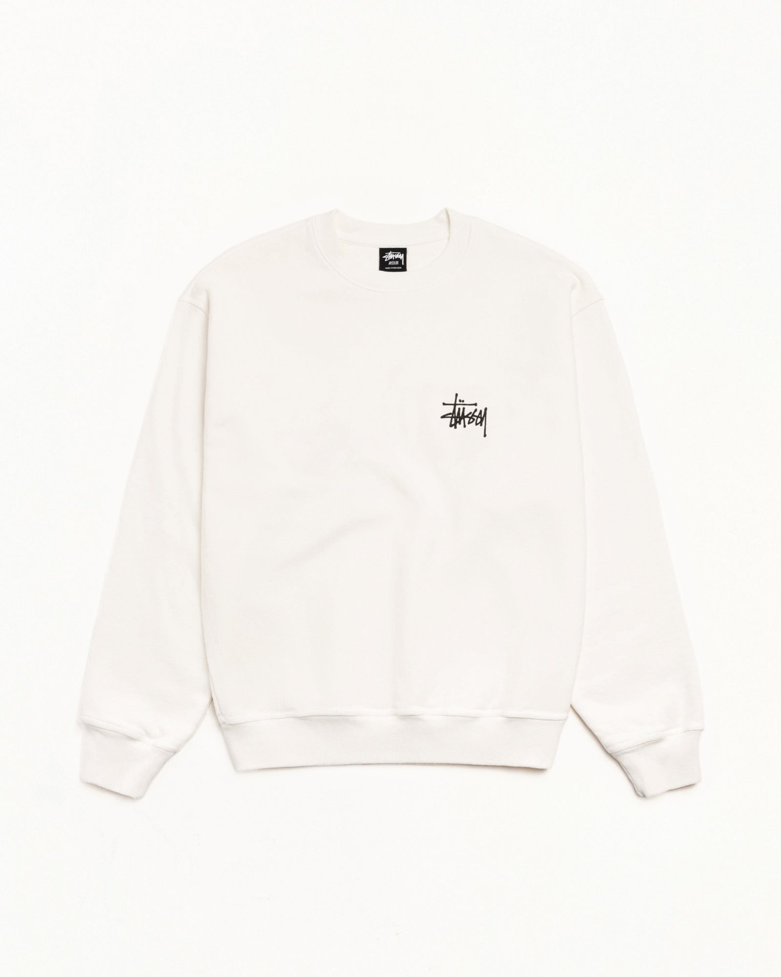 Basic Stüssy Crew Pigment Dyed – Natural | Tee & Sweats | Stüssy Korea