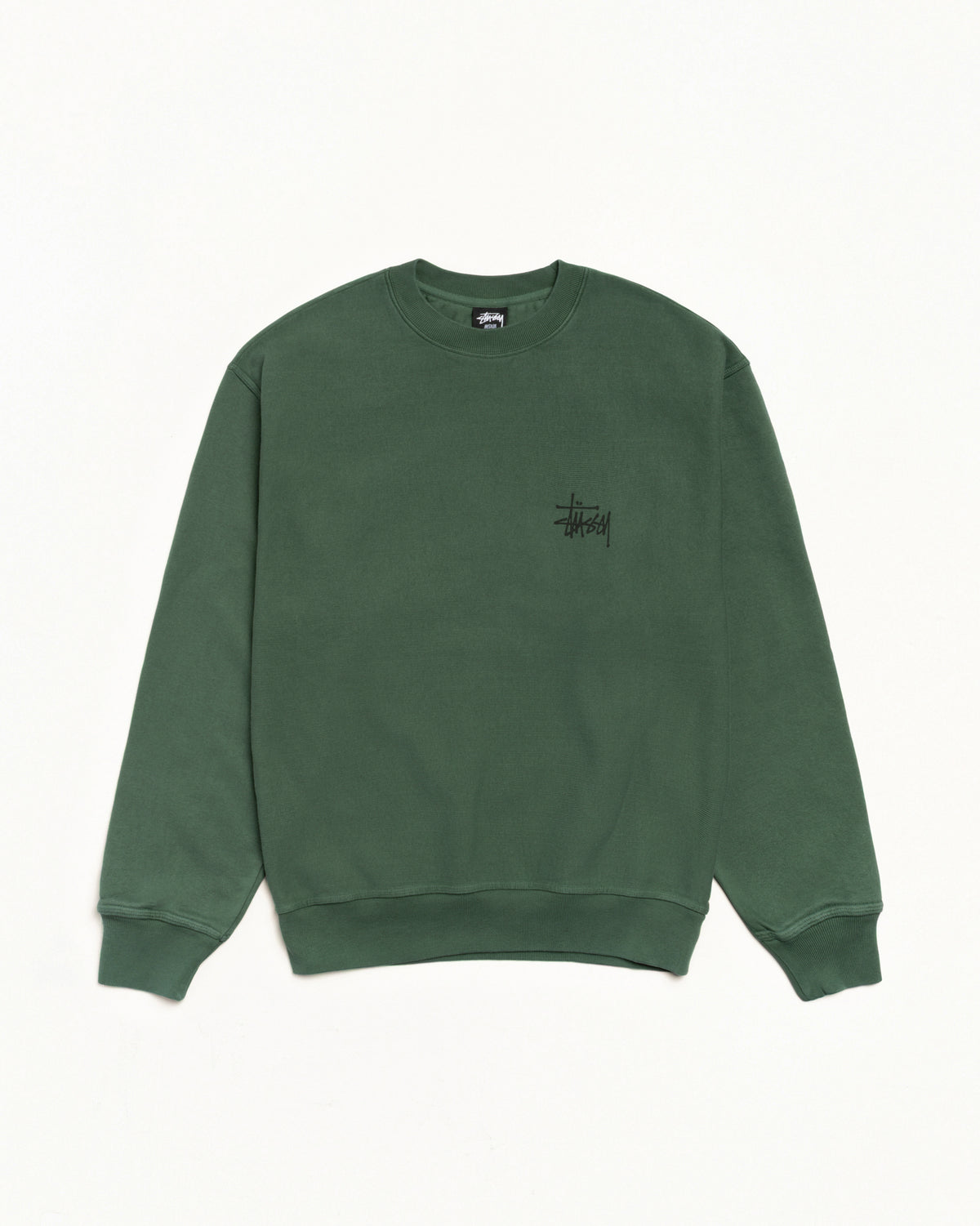 Basic Stüssy Crew Pigment Dyed – Pine | Tee & Sweats | Stüssy Korea