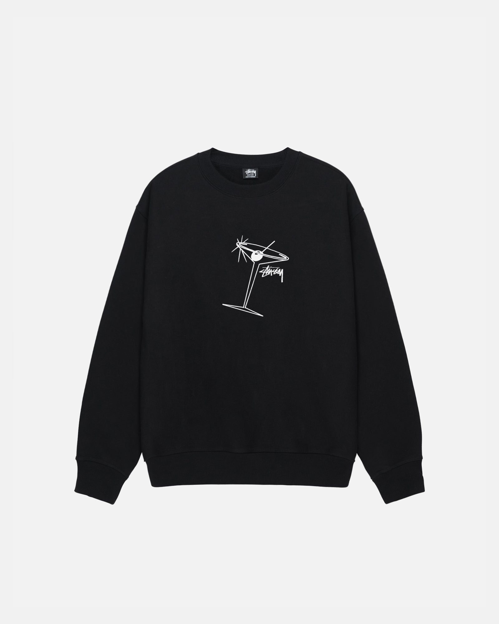 STÜSSY MARTINI CREW BLACK SWEATS