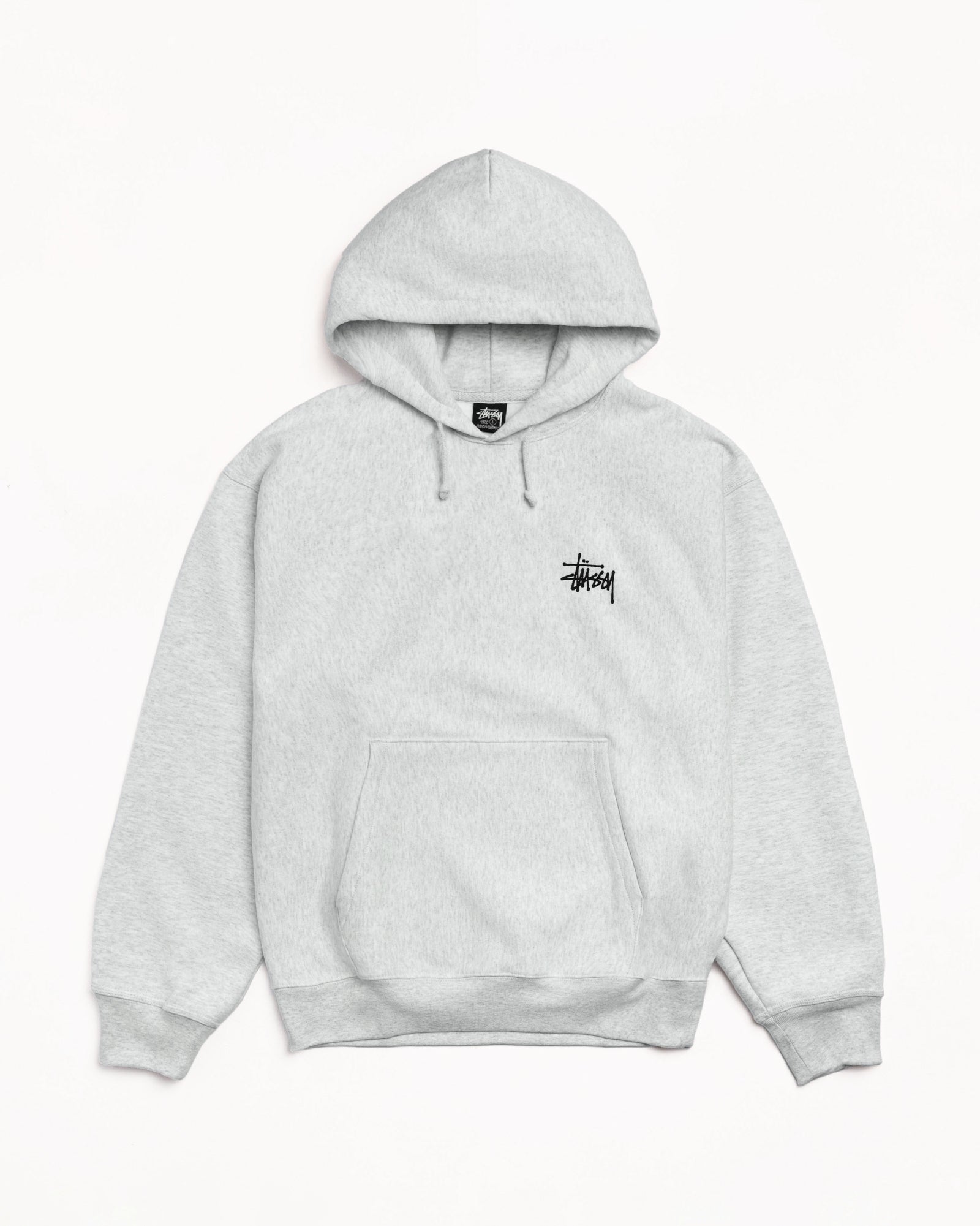Basic Stussy Hood Mens Long Sleeve In Ash Heather