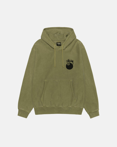 Stüssy 8 Ball Hoodie Pigment Dyed Olive Sweats