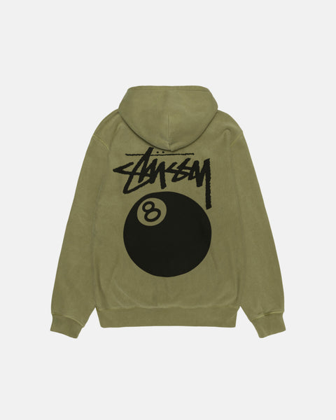 Stüssy 8 Ball Hoodie Pigment Dyed Olive Sweats