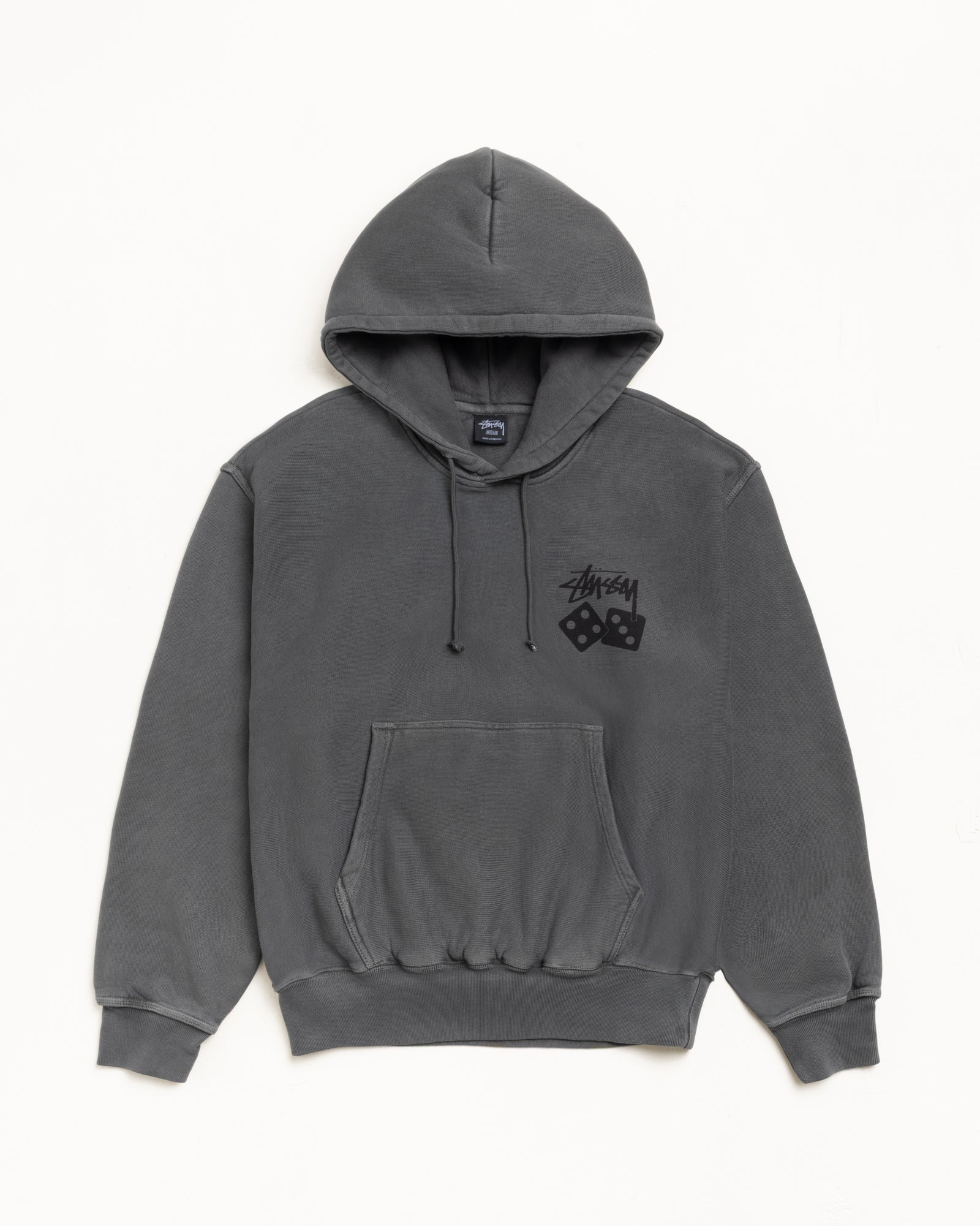 Dice Pig. Dyed Hood Mens Long Sleeve In Black