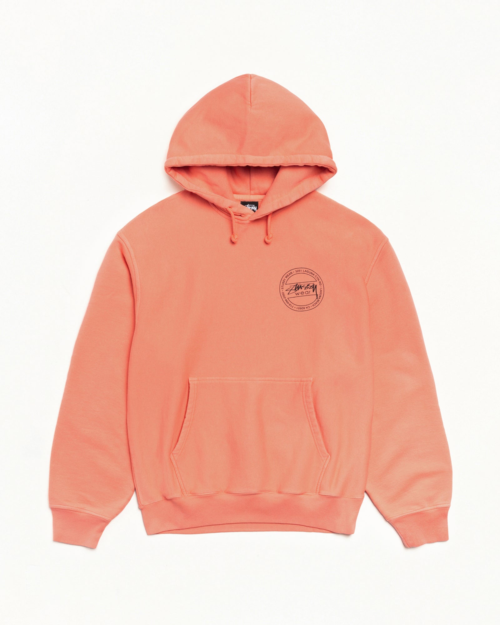 Stussy Wear Pig. Dyed Hood Mens Long Sleeve In Sherbert