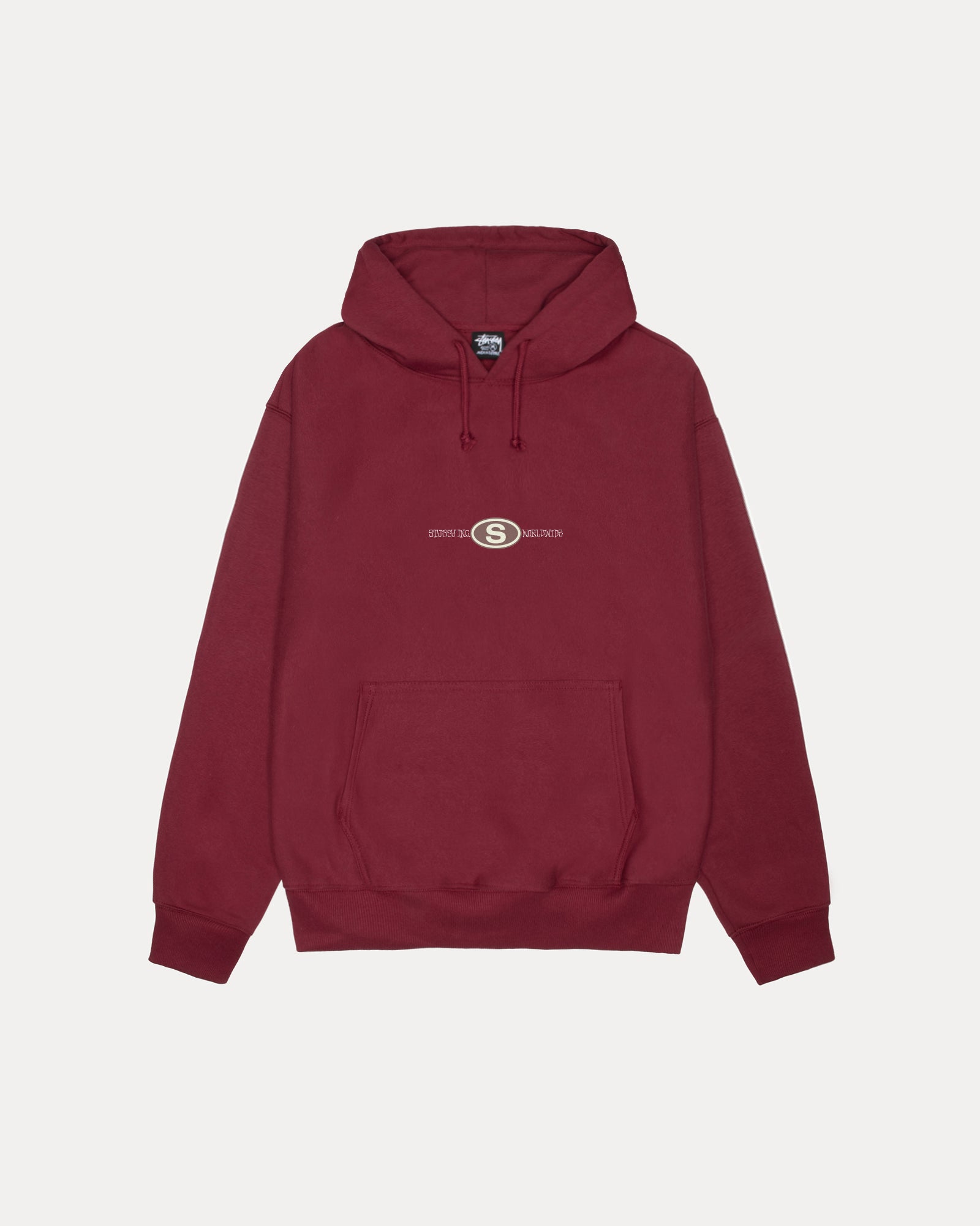 Worldwide Dot Hood Mens Long Sleeve In Wine