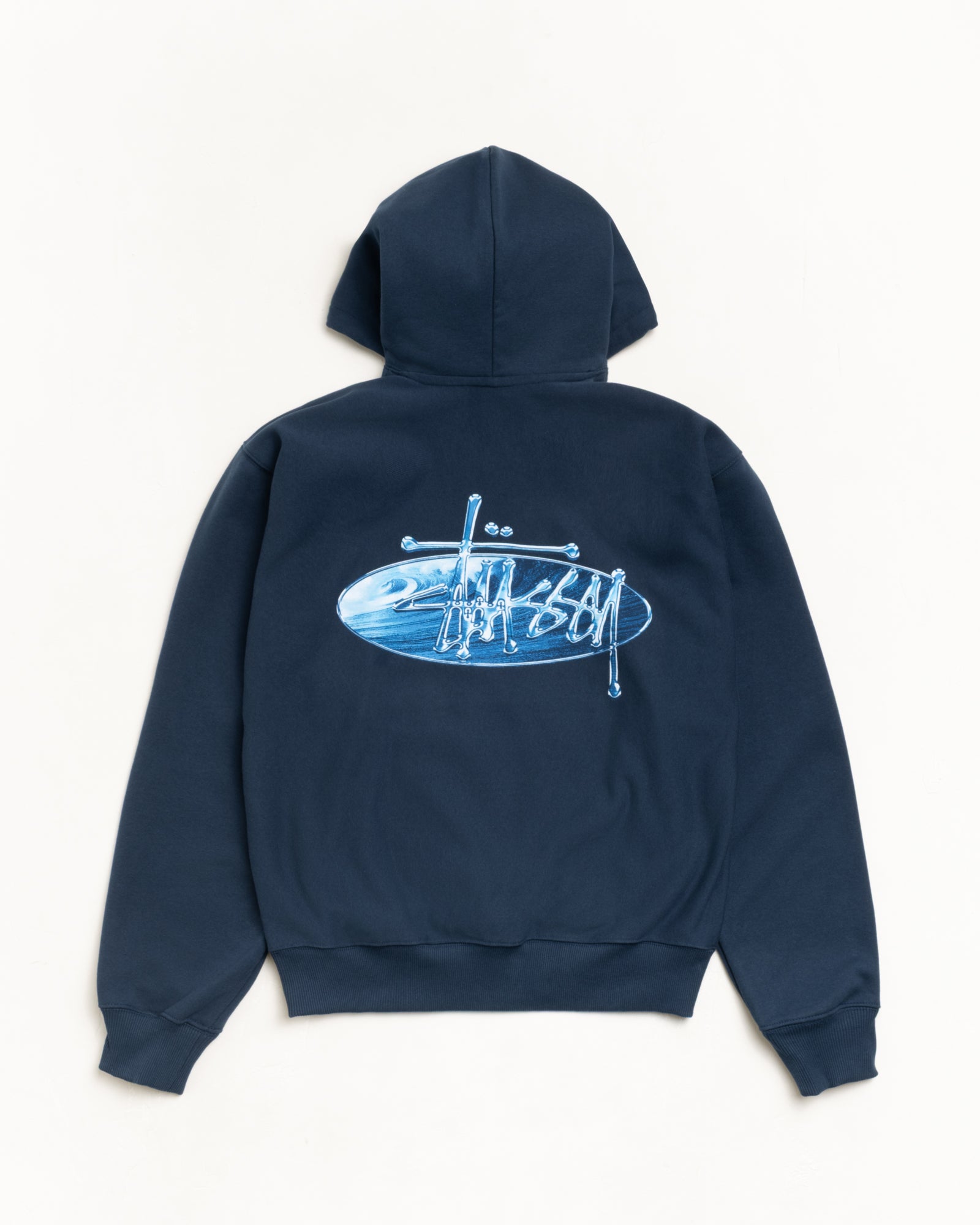 Wave Oval Hoodie – Navy | Sweats | Stüssy Korea