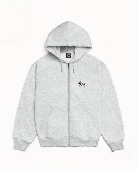 Basic Stüssy Zip Hoodie – Ash Heather | Sweats | Stüssy Korea