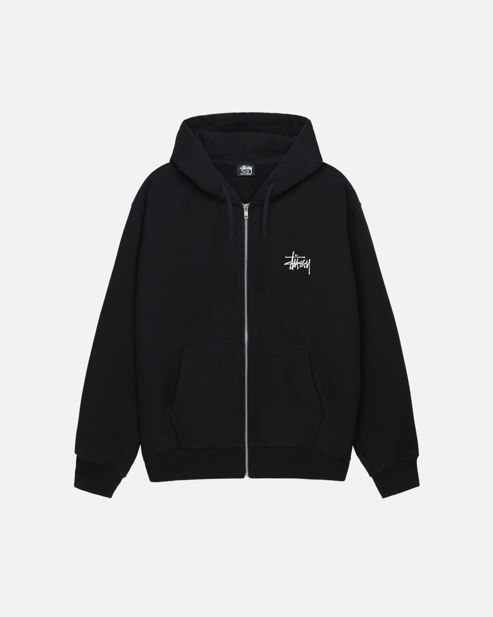 BASIC STÜSSY ZIP HOODIE BLACK SWEATS