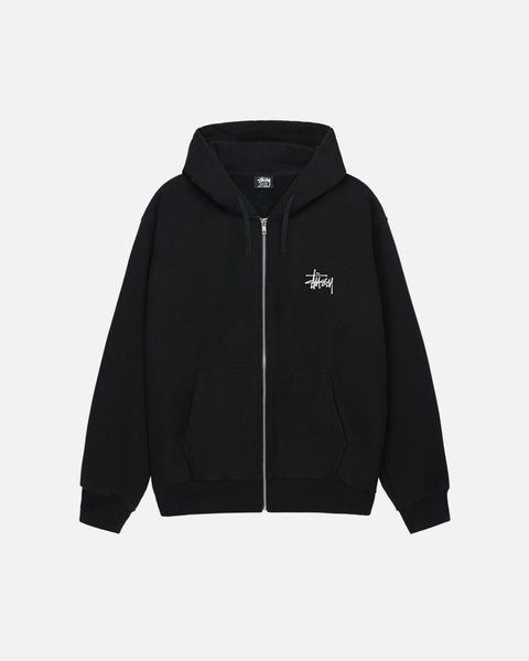 BASIC STÜSSY ZIP HOODIE BLACK SWEATS