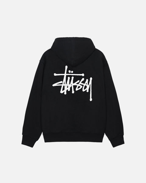 BASIC STÜSSY ZIP HOODIE BLACK SWEATS