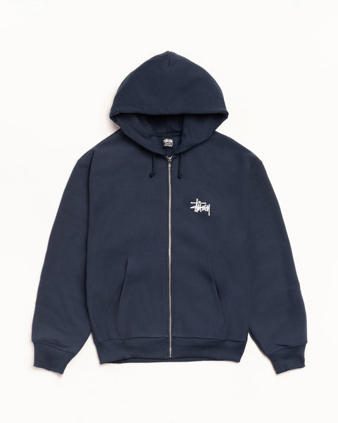 Basic Stussy Zip Hood Mens Long Sleeve In Navy