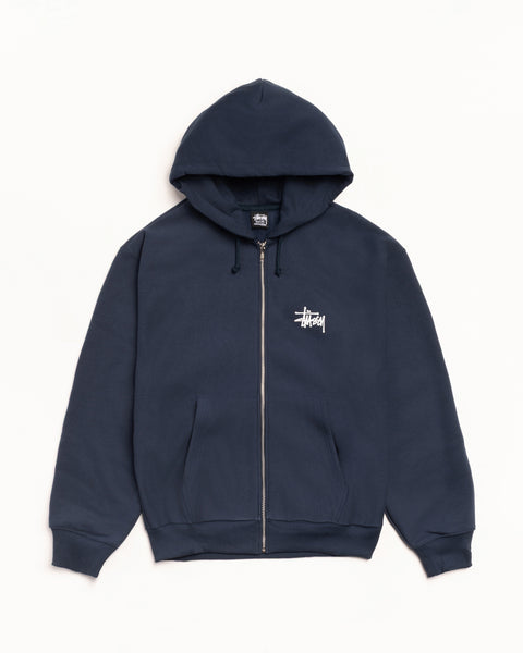 Basic Stüssy Zip Hoodie - Navy | Sweats | Stüssy Korea
