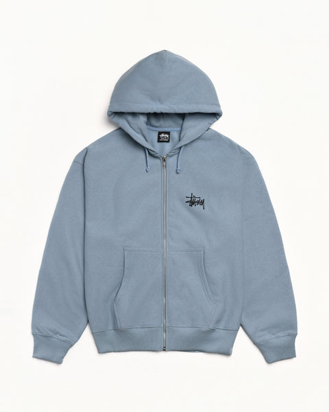 Basic Stussy Zip Hood Mens Long Sleeve In Slate