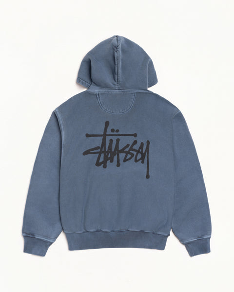 Basic Stüssy Zip Hoodie Pigment Dyed – Navy | Tee & Sweats