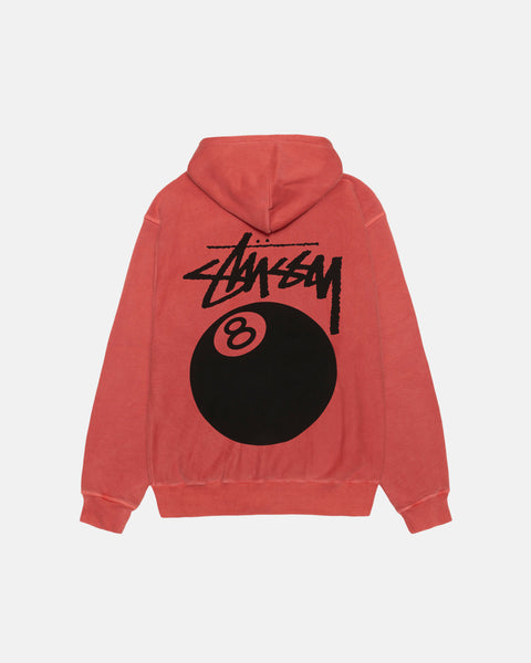 Stüssy 8 Ball Zip Hoodie Pigment Dyed Guava Sweats