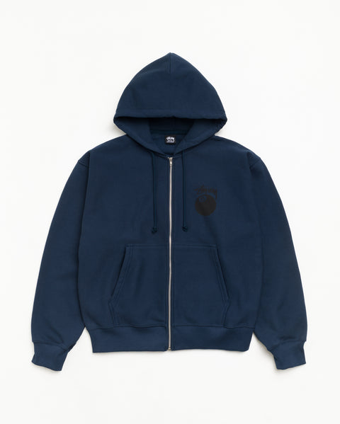 8 Ball Zip Hood Unisex Long Sleeve In Navy
