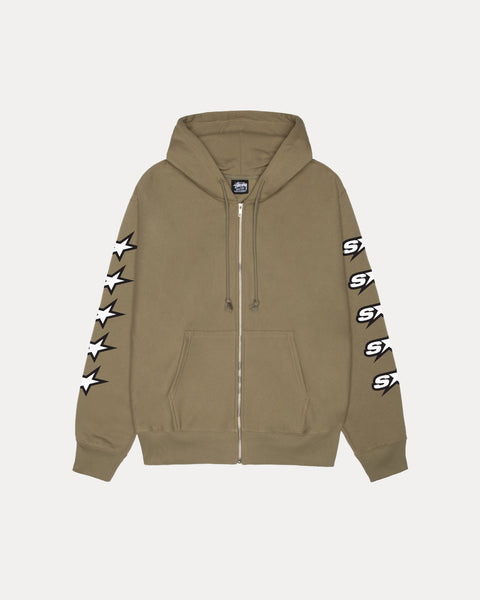 Speedway Zip Hood Mens Long Sleeve In Army