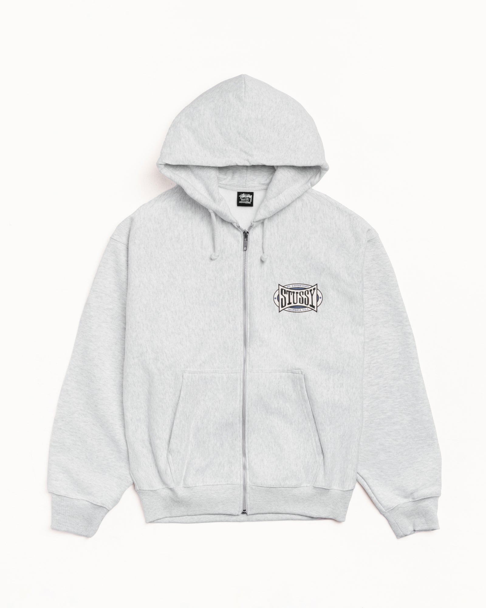 Champion Oval Zip Hood Mens Long Sleeve In Ash Heather | hero:main:collection:new-arrivals,shirts,tops-shirts,all,tees,outerwear,denim,knits,accessories,sunglasses,hoodies,sweats,mens-hoodies-sweatshirts,shorts,pants,bottoms