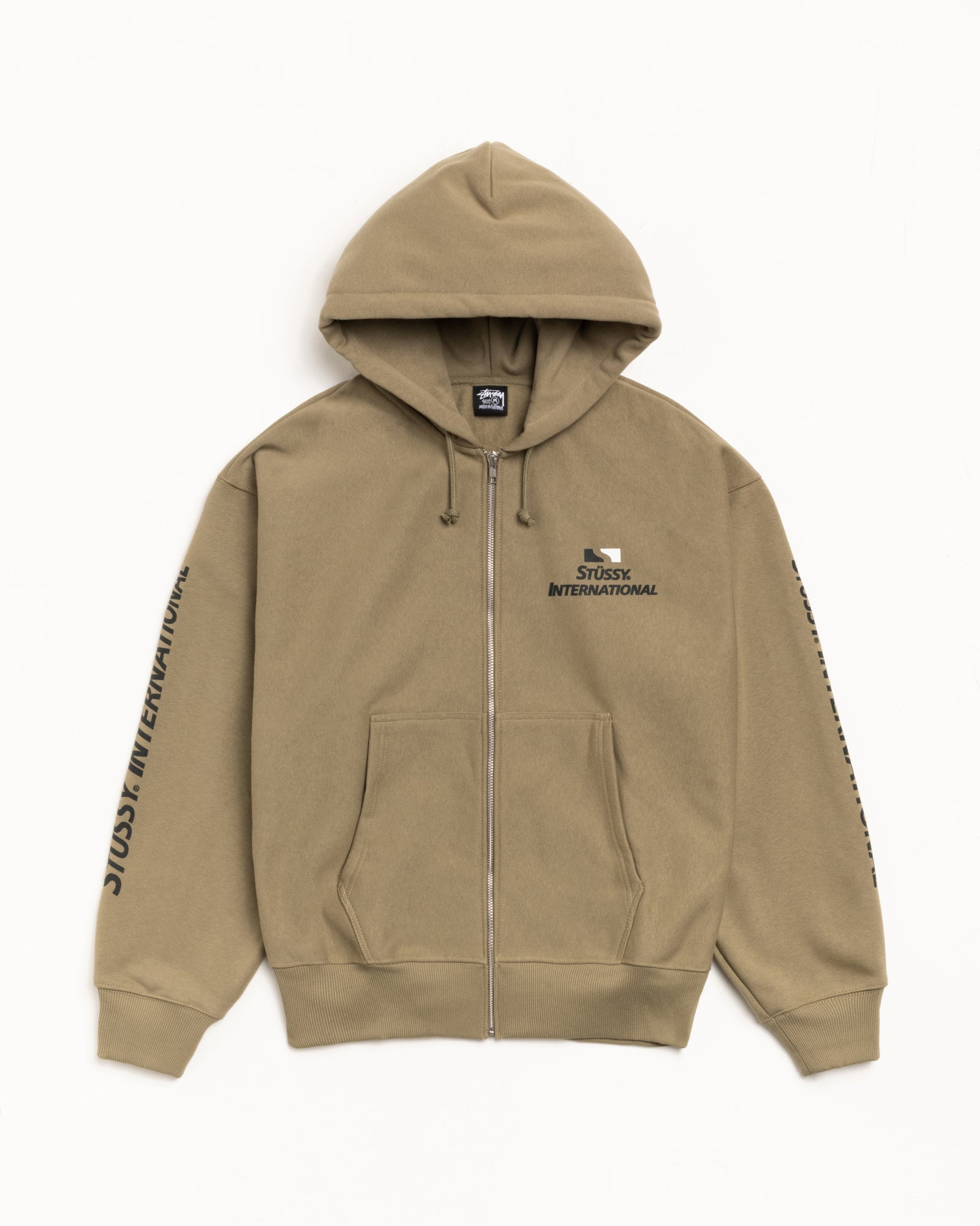 Stussy International Zip Hood Mens Long Sleeve In Army
