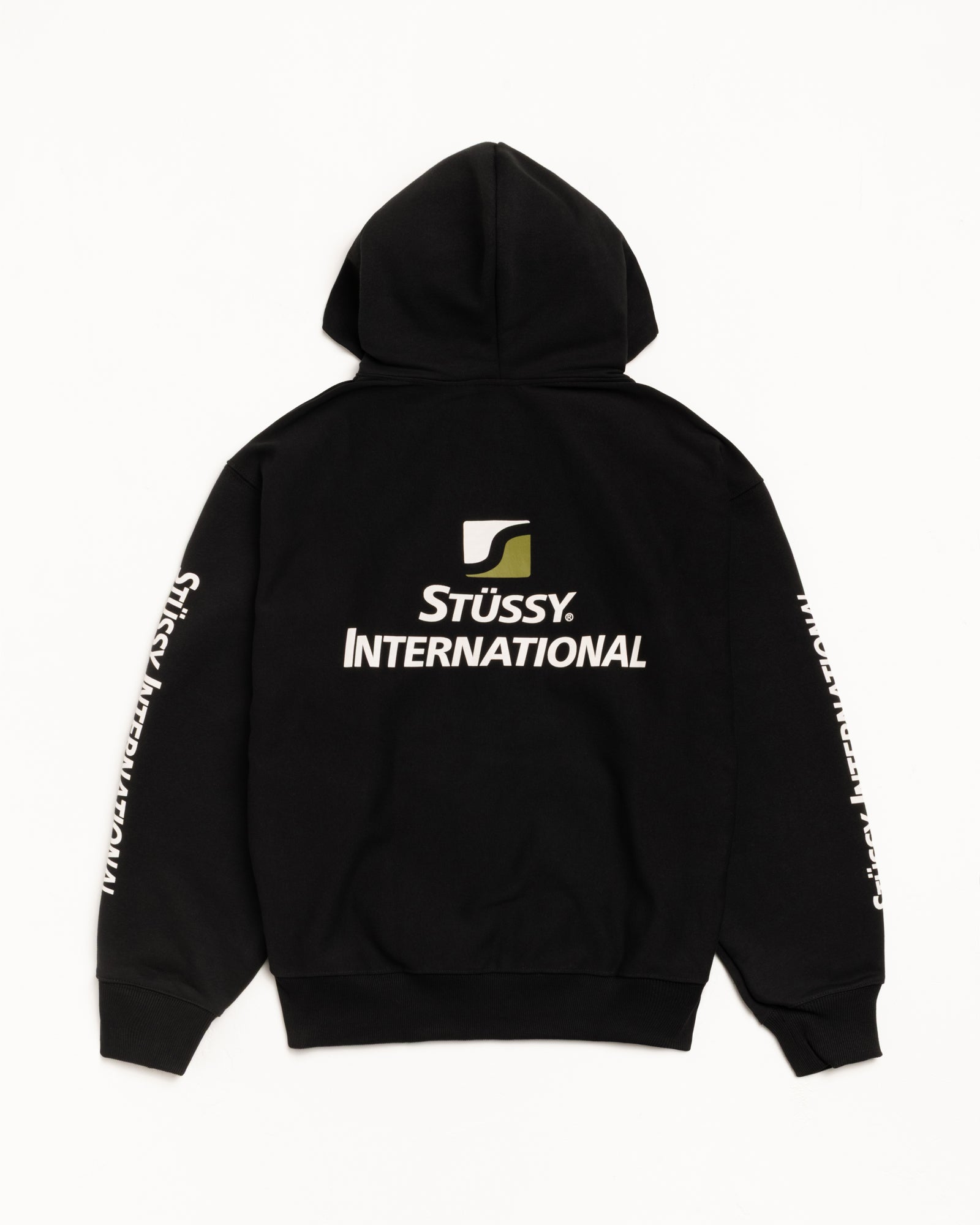 Stussy International Zip Hood Mens Long Sleeve In Black