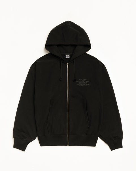 International Designs Zip Hood Mens Long Sleeve In Black