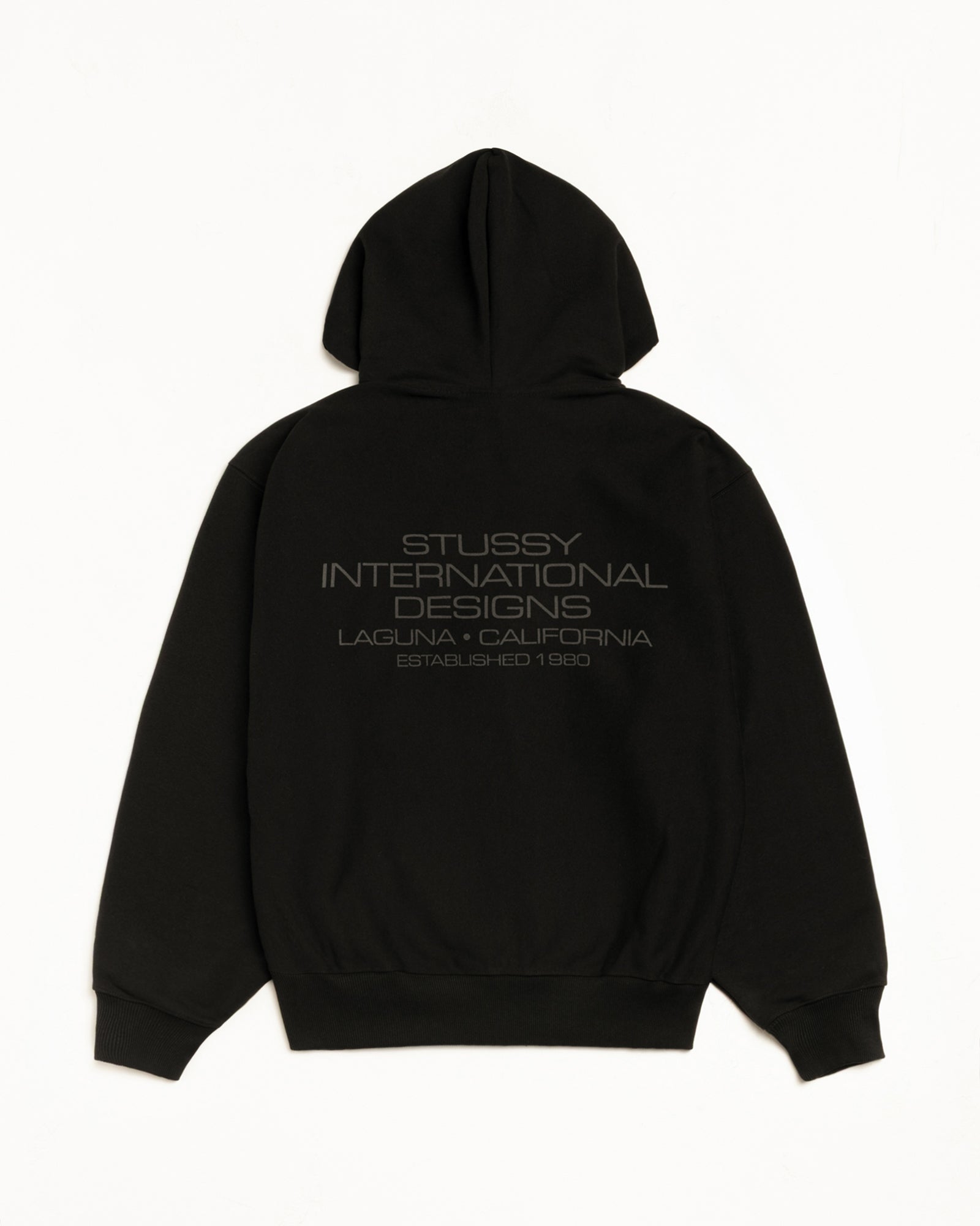 International Designs Zip Hood Mens Long Sleeve In Black