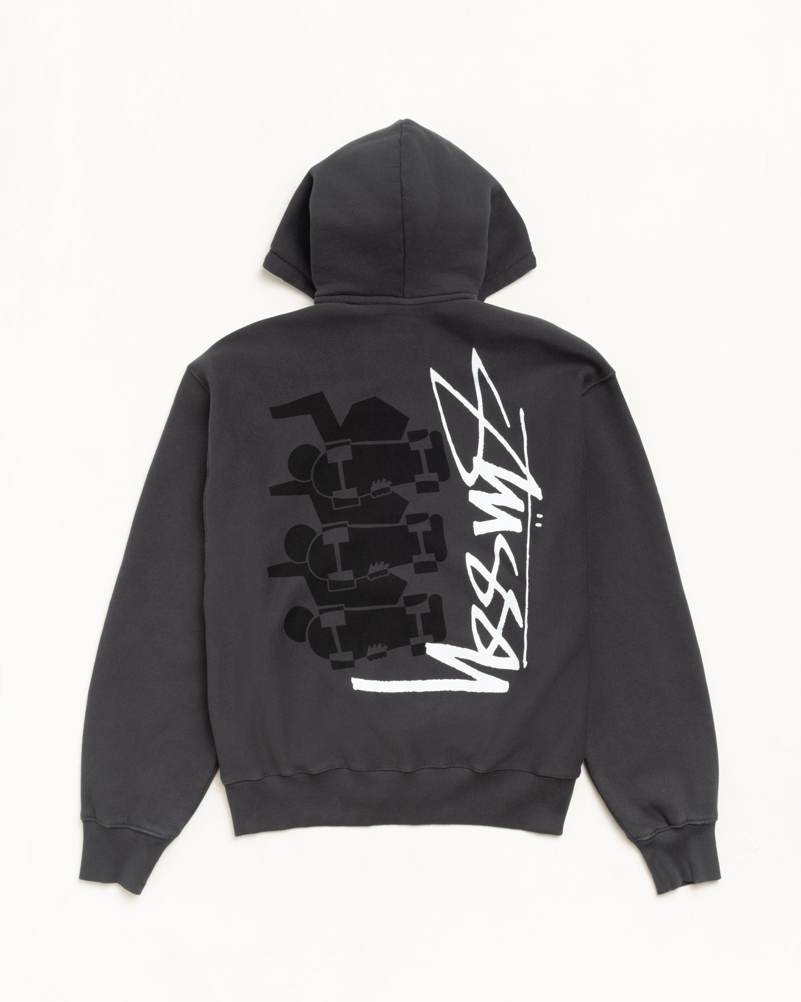 Skate Stack Gar. Dyed Zip Hood Mens Long Sleeve In Faded Black