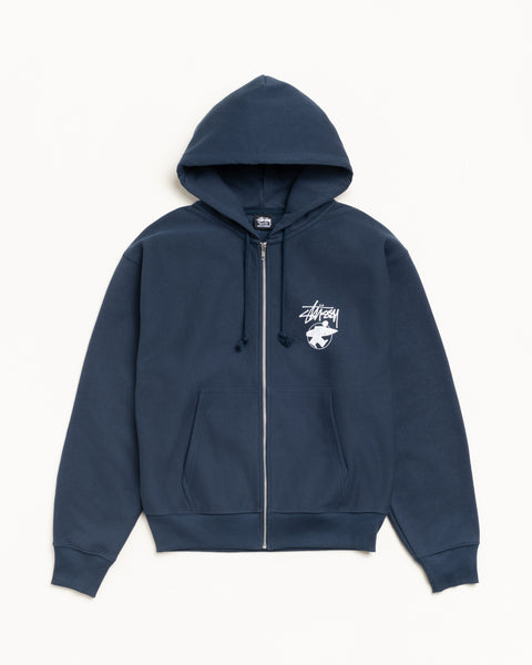 Long Haul Zip Hoodie – Navy | Sweats | Stüssy Korea