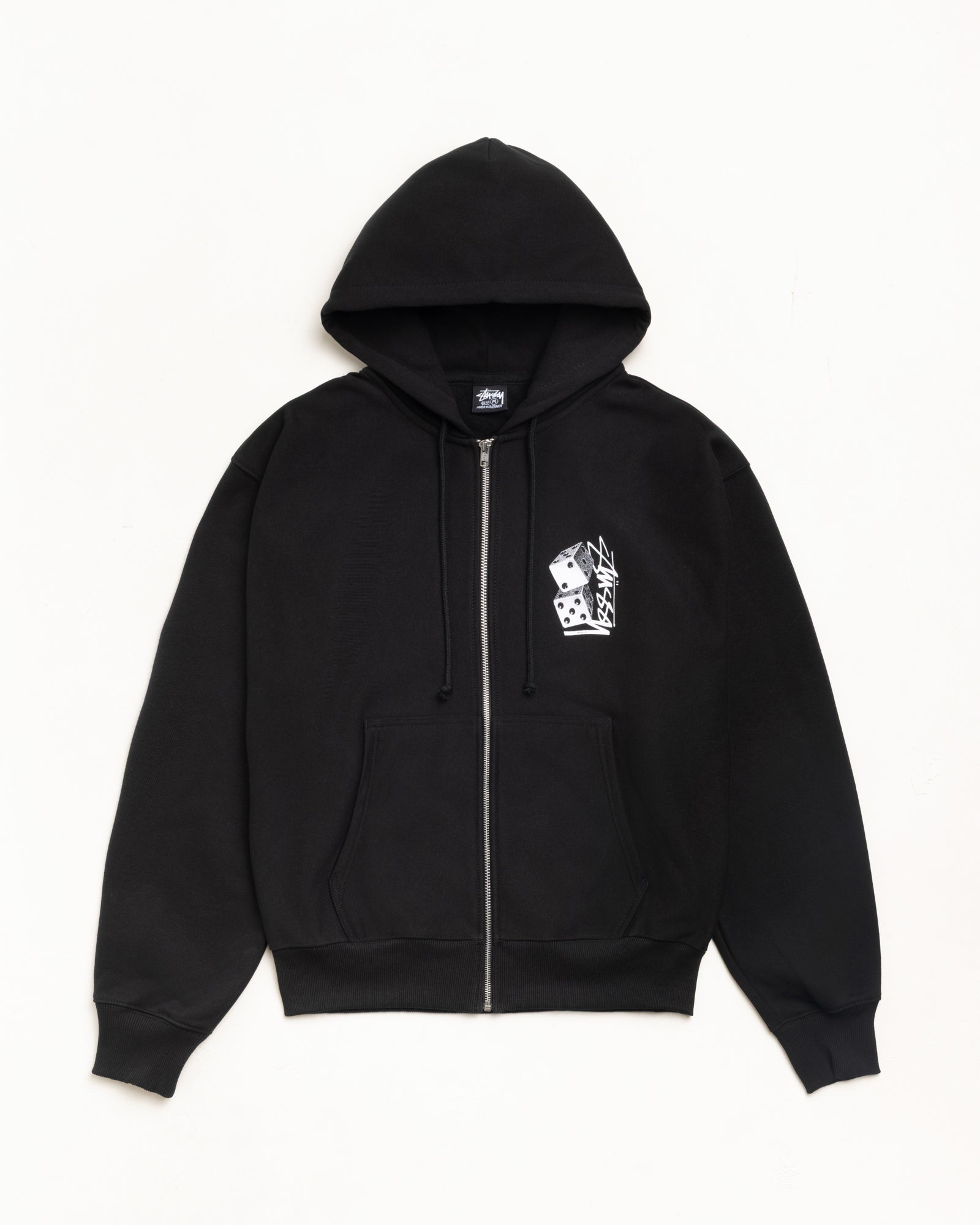 Tall Dice Zip Hood Mens Long Sleeve In Black