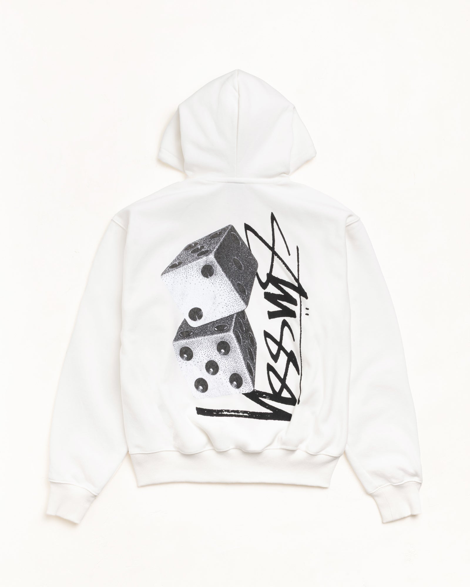 Tall Dice Zip Hood Mens Long Sleeve In Off White