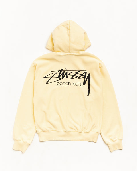 Beach Roots Gar. Dyed Zip Hood Unisex Long Sleeve In Gold