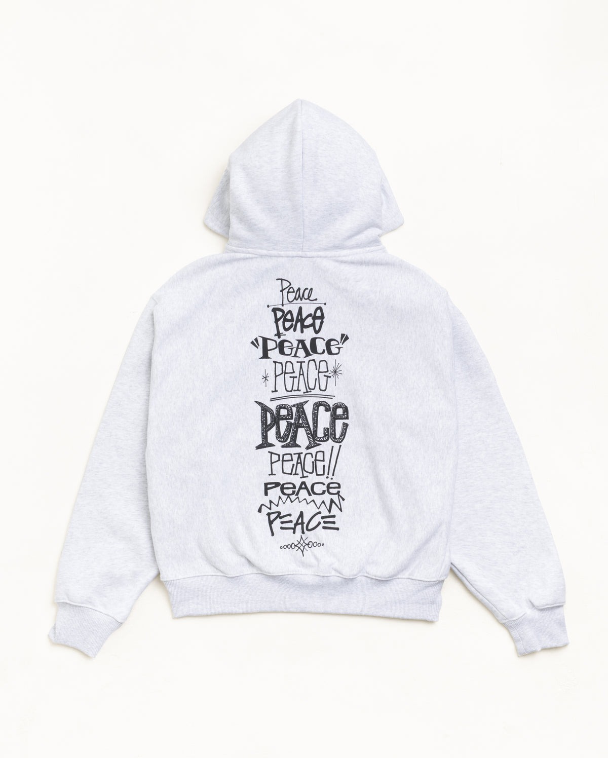Peace Increased Zip Hood Unisex Long Sleeve In Ash Heather